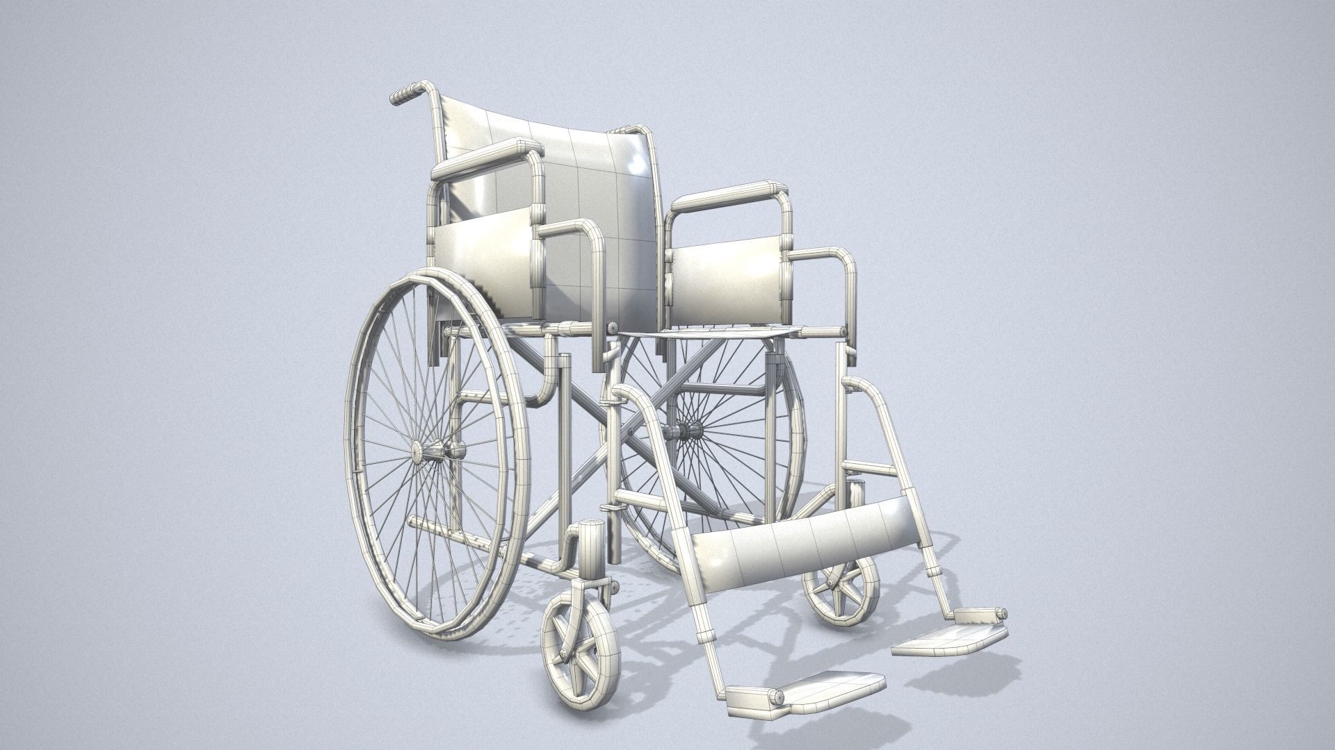 Wheelchair Low-poly 3D model_18