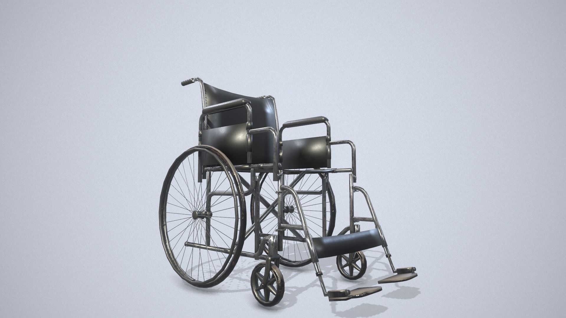 Wheelchair Low-poly 3D model_10