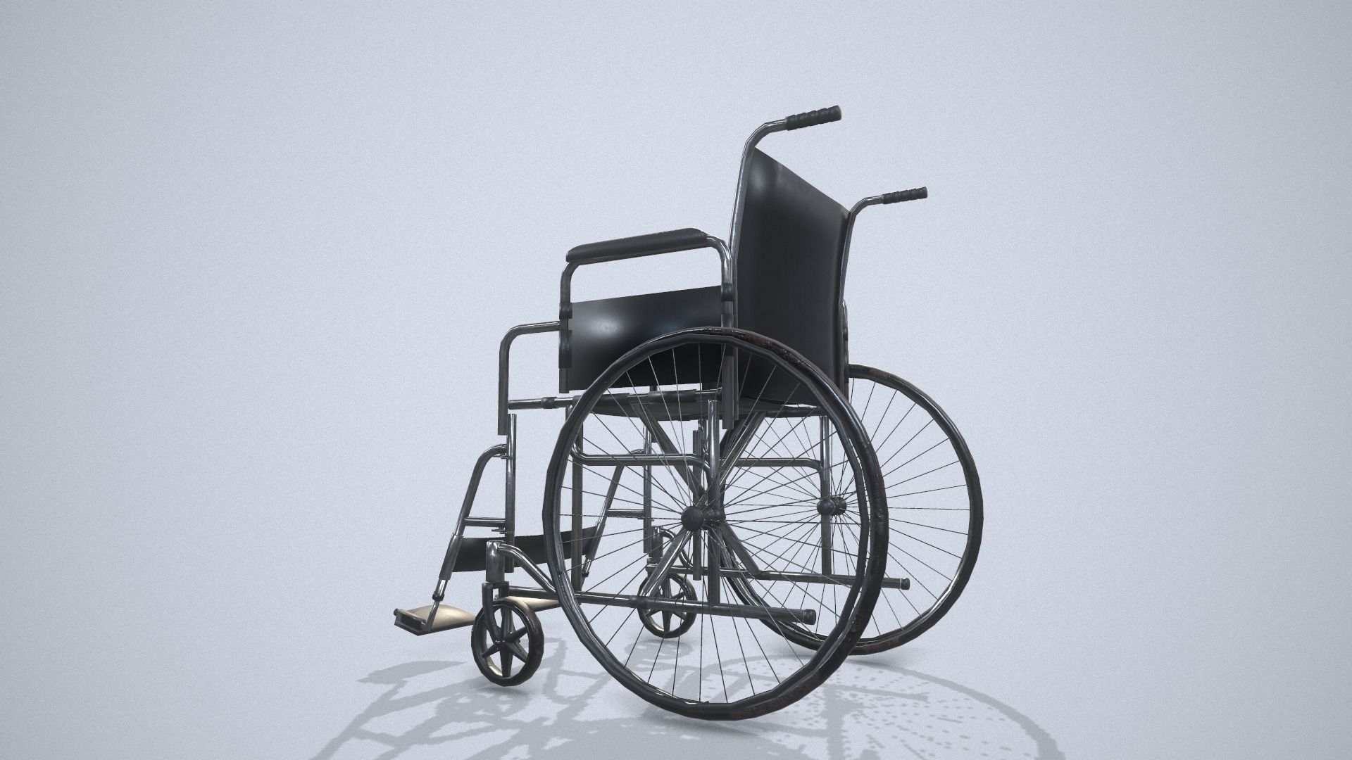 Wheelchair Low-poly 3D model_9