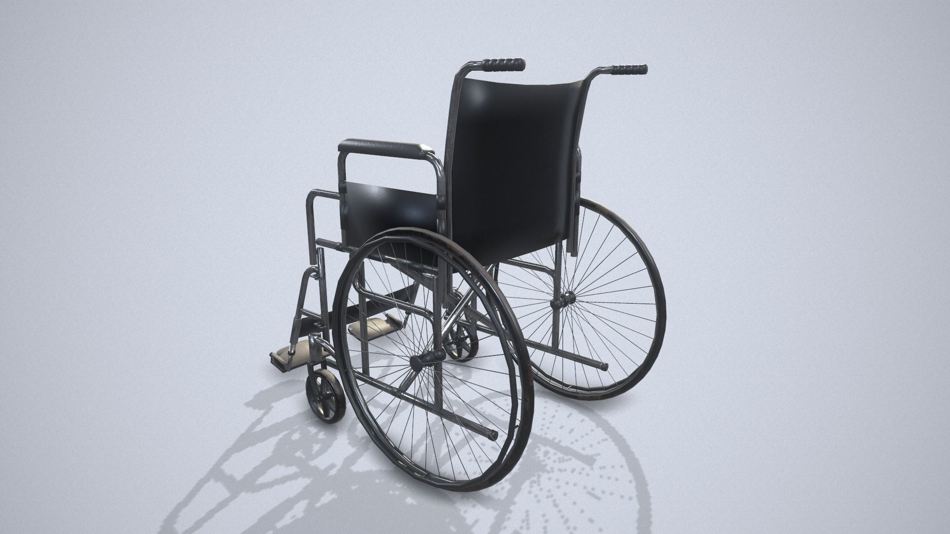 Wheelchair Low-poly 3D model_5