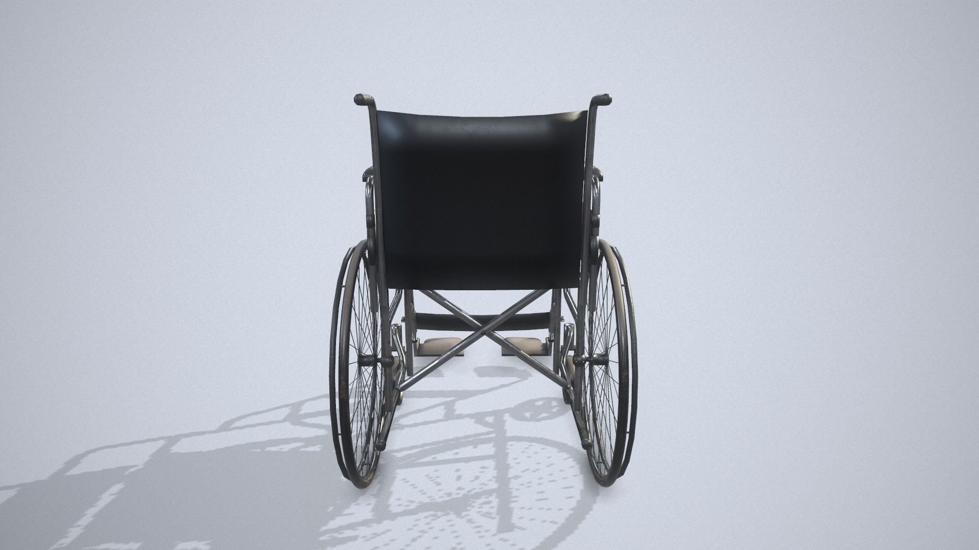Wheelchair Low-poly 3D model_6