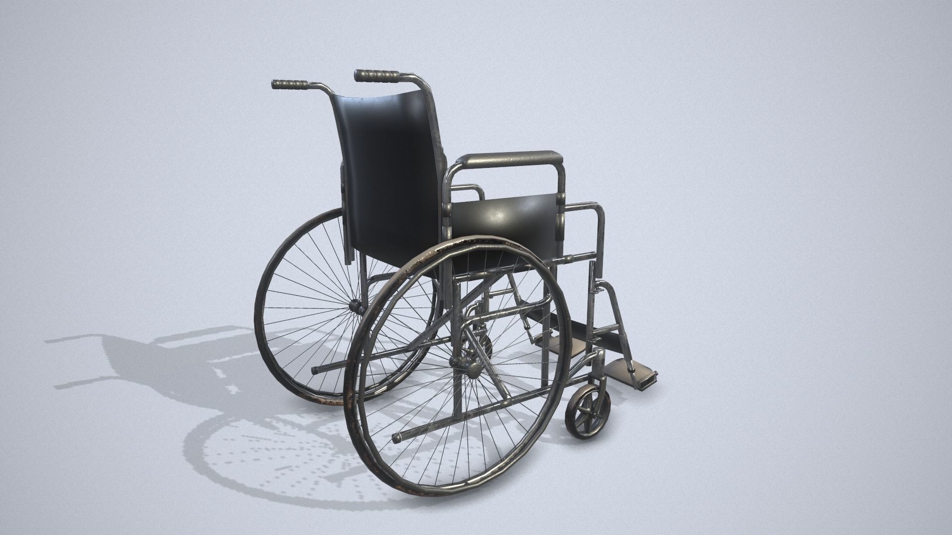 Wheelchair Low-poly 3D model_7