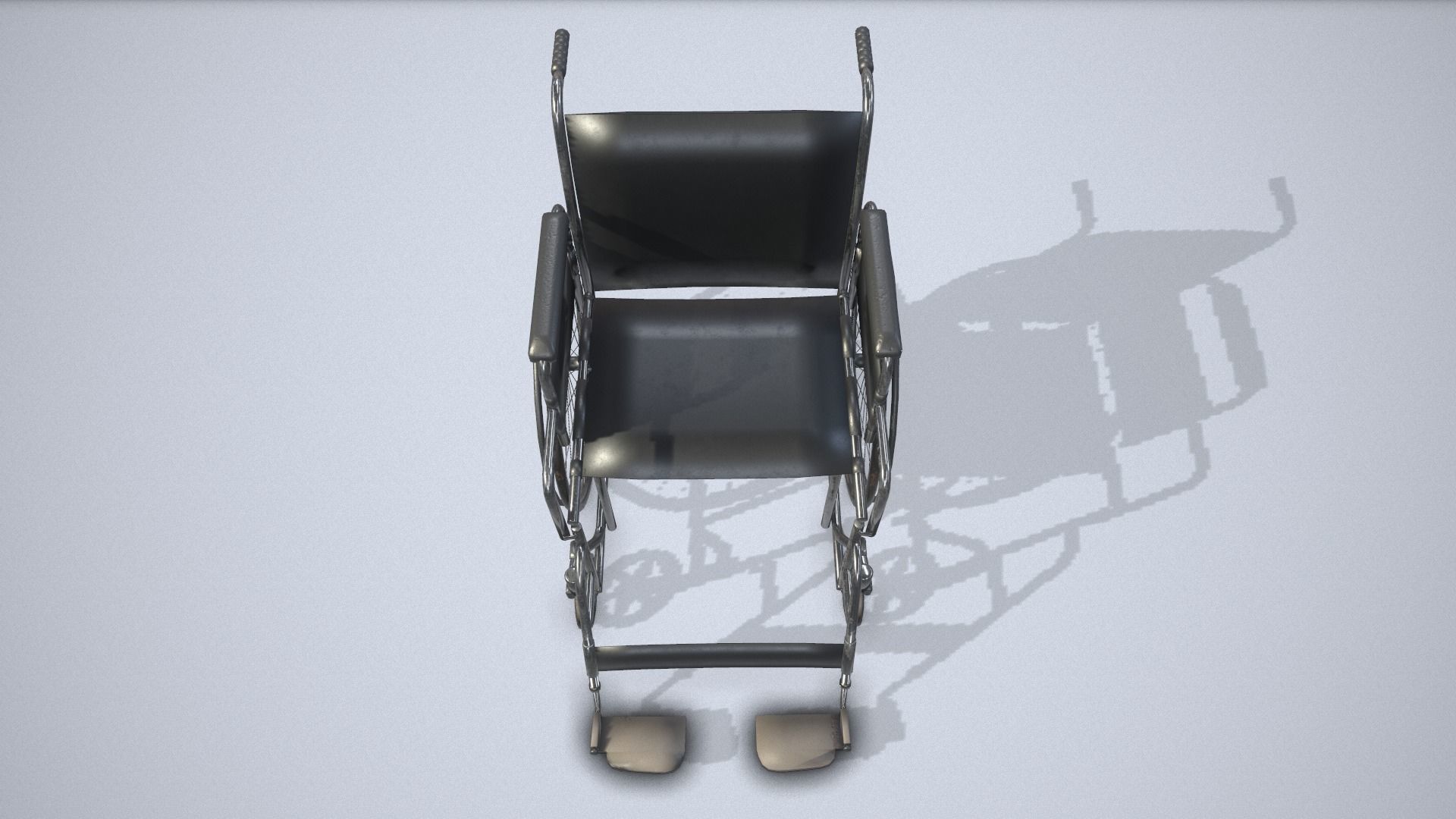 Wheelchair Low-poly 3D model_8