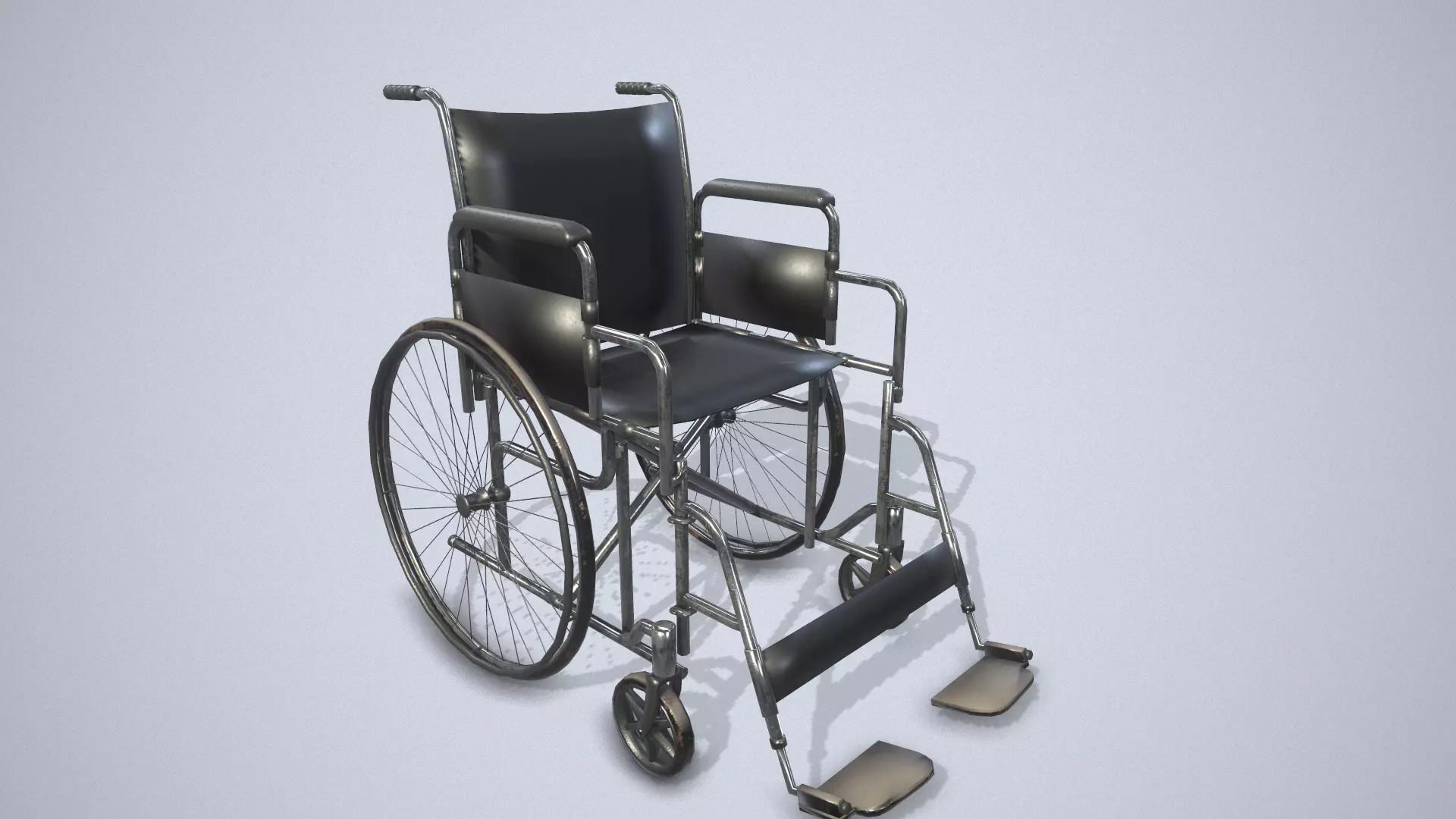 Wheelchair Low-poly 3D model_0