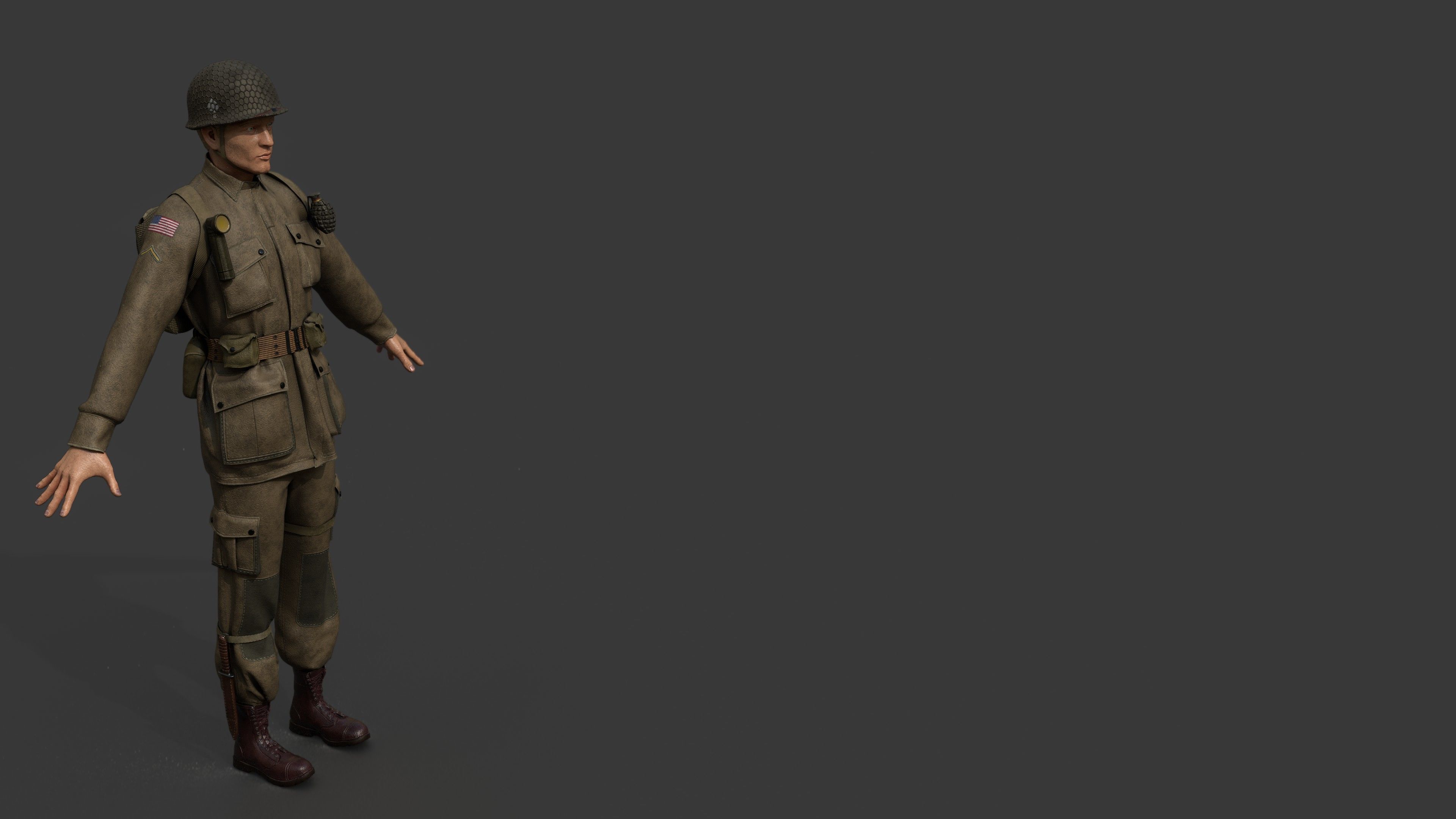 101st Airborne division soldier 3D model_10