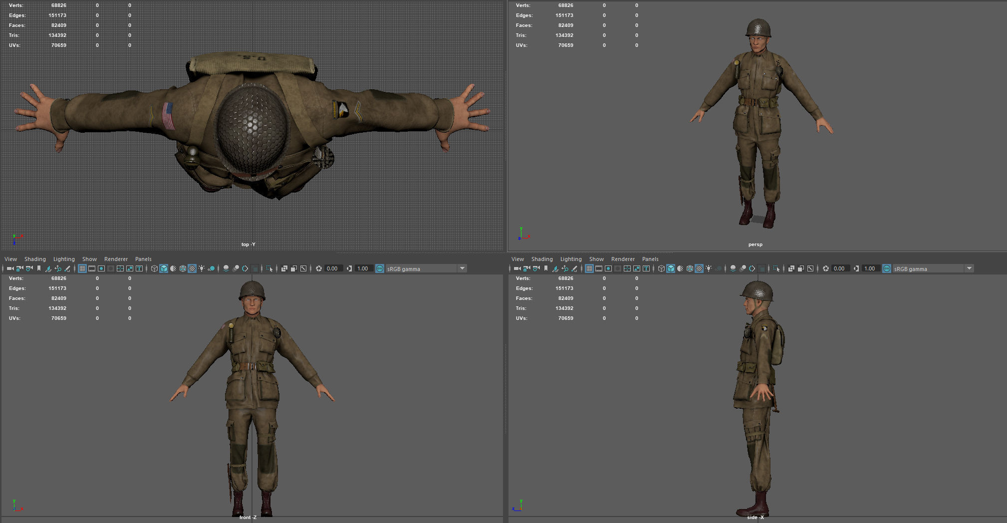 101st Airborne division soldier 3D model_8