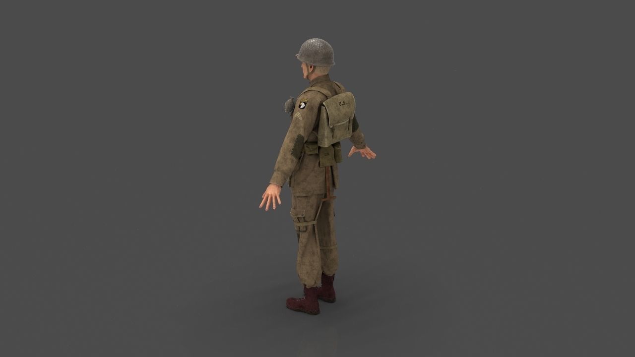 101st Airborne division soldier 3D model_26