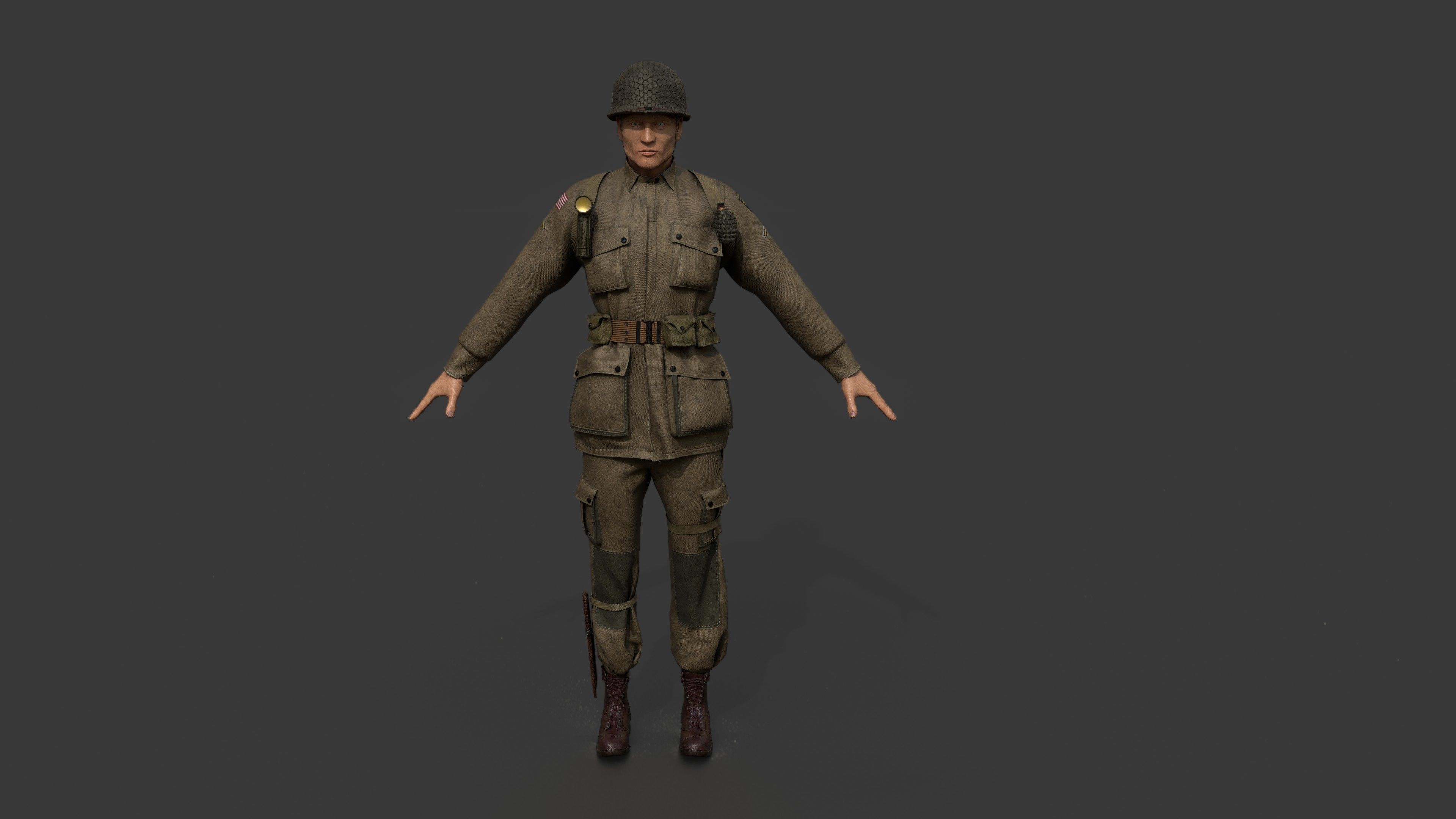 101st Airborne division soldier 3D model_13