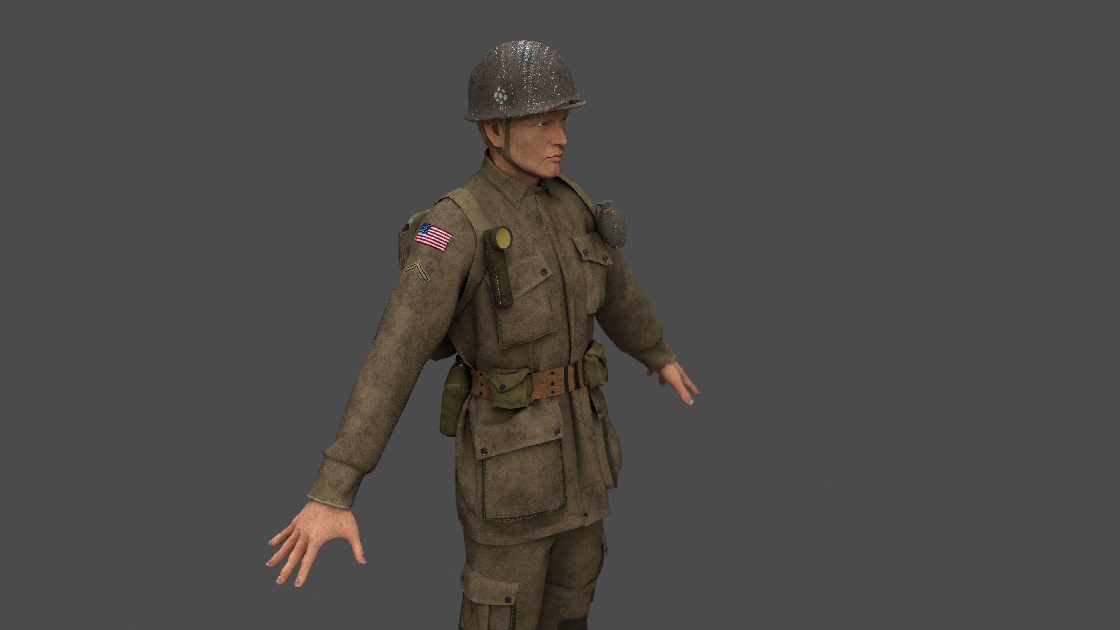 101st Airborne division soldier 3D model_17