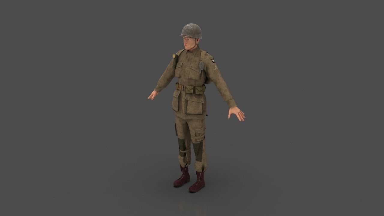 101st Airborne division soldier 3D model_27