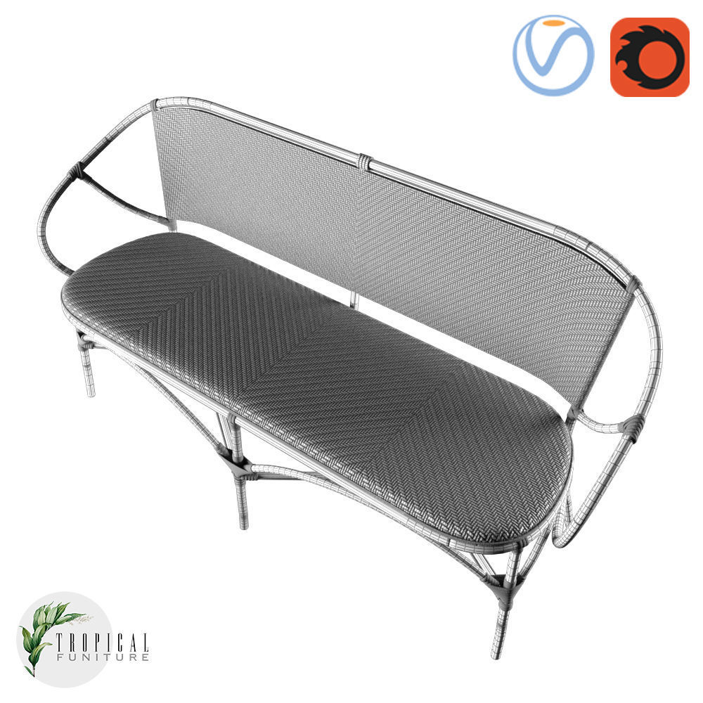 TROPICAL - Pearl Paris Bench 3D model_2