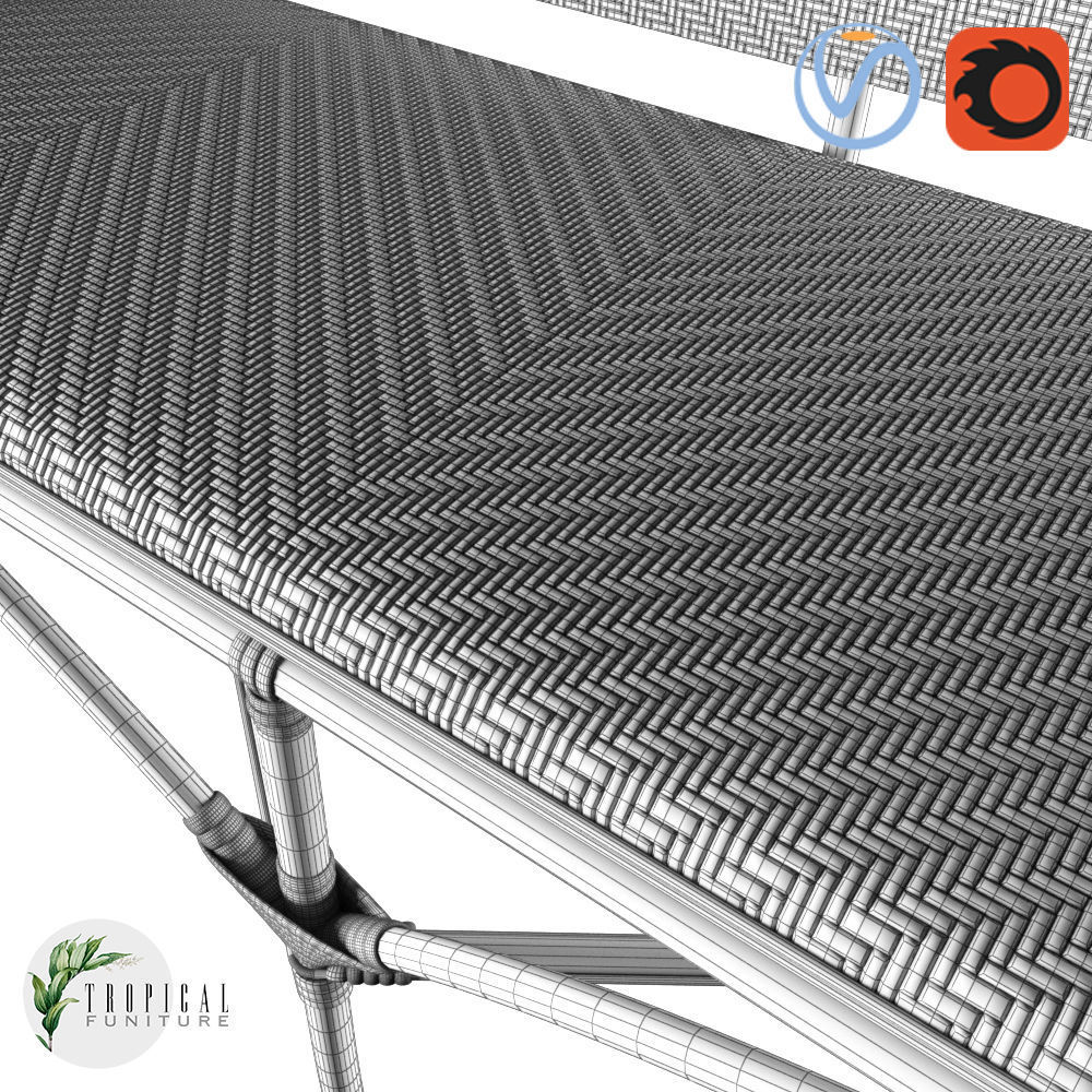TROPICAL - Pearl Paris Bench 3D model_4