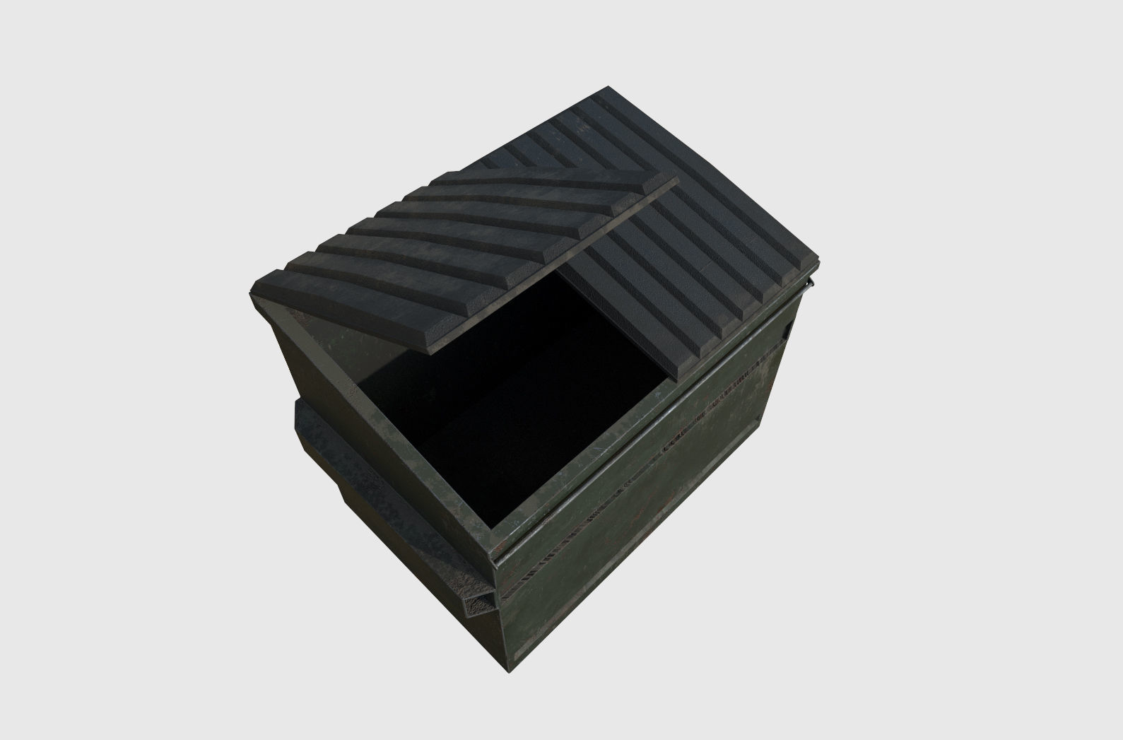 Dumpster trash can Low-poly 3D model_20