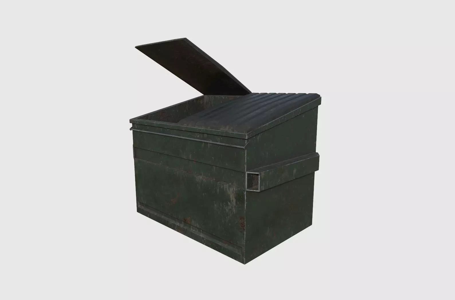 Dumpster trash can Low-poly 3D model_0
