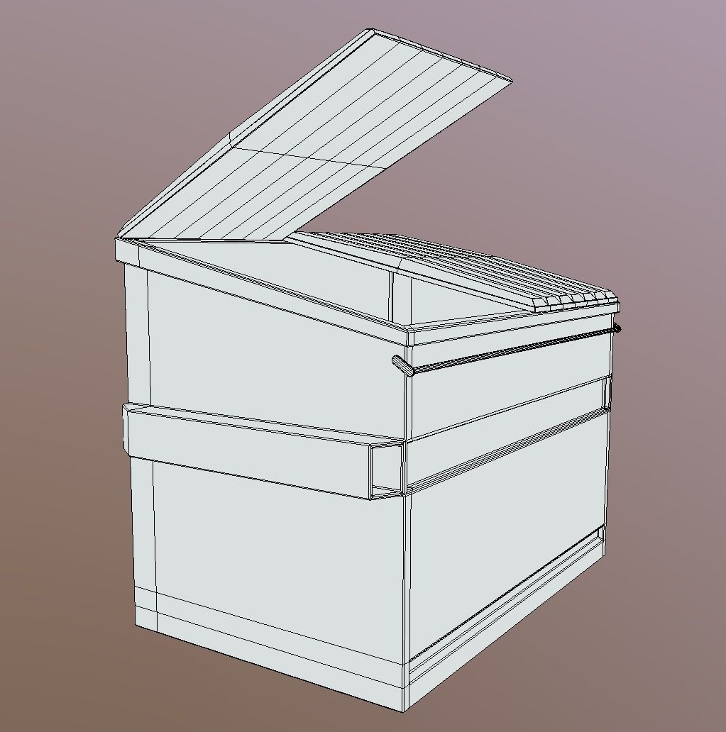 Dumpster trash can Low-poly 3D model_11