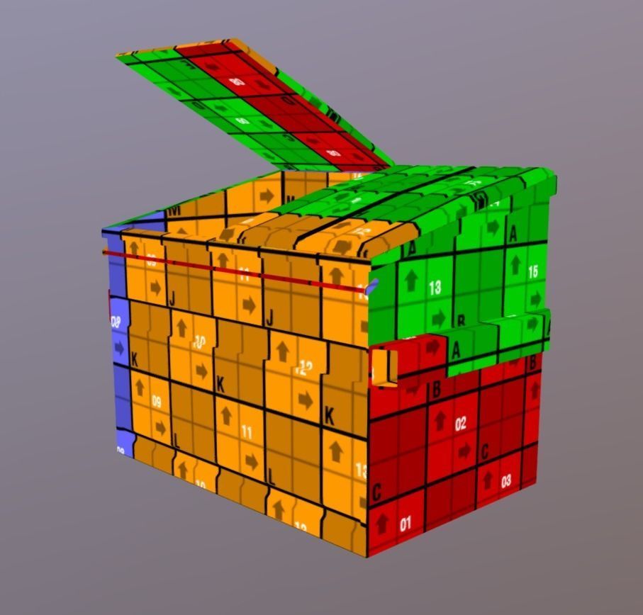 Dumpster trash can Low-poly 3D model_16