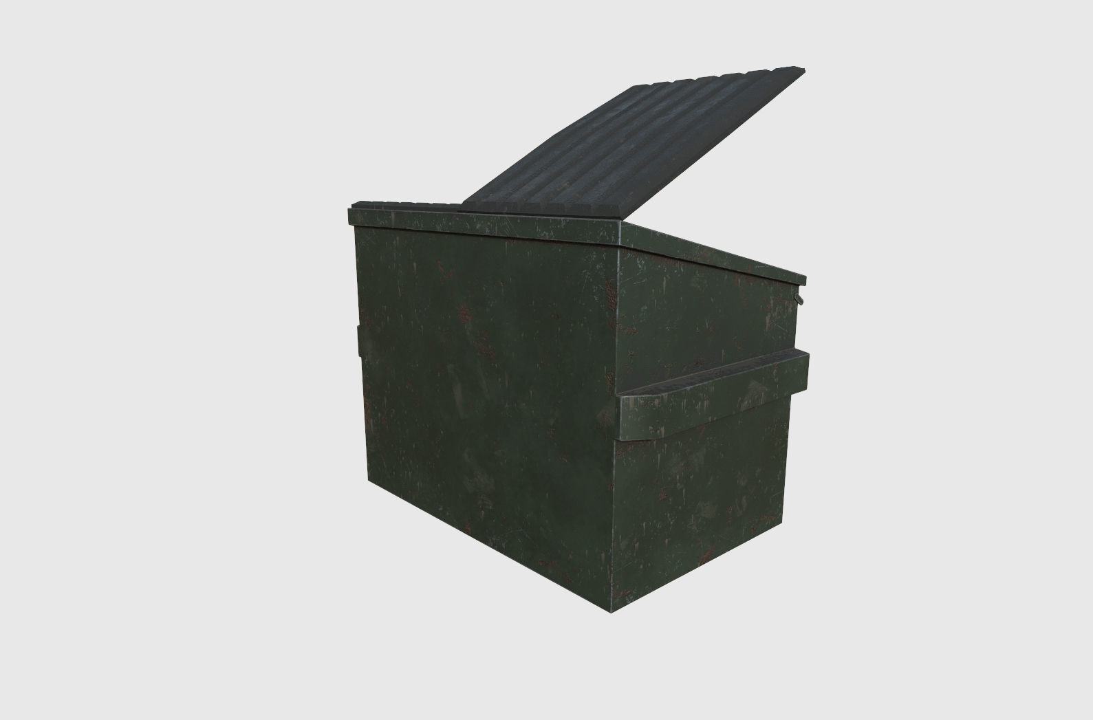 Dumpster trash can Low-poly 3D model_4