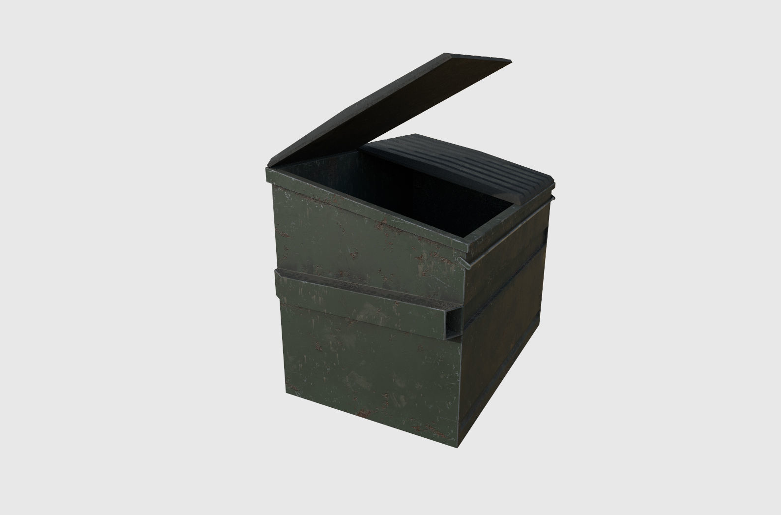 Dumpster trash can Low-poly 3D model_5