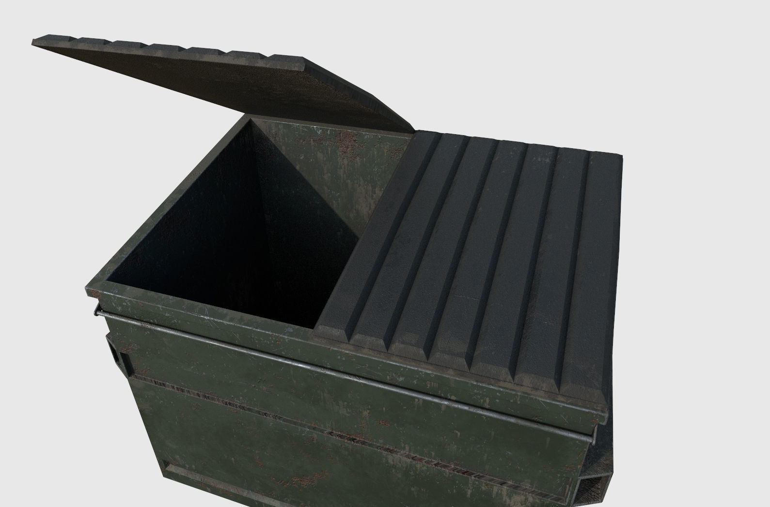 Dumpster trash can Low-poly 3D model_25