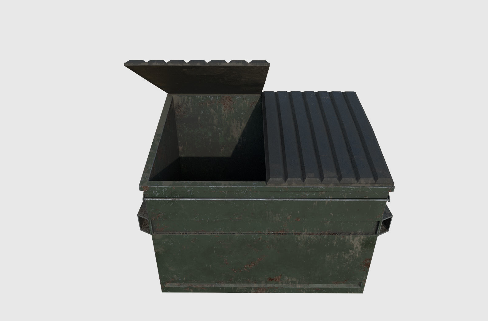 Dumpster trash can Low-poly 3D model_21