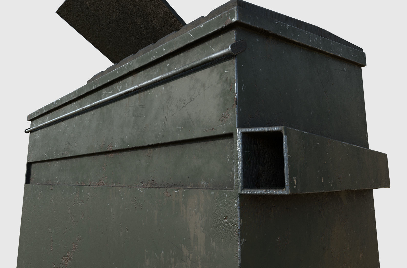Dumpster trash can Low-poly 3D model_24