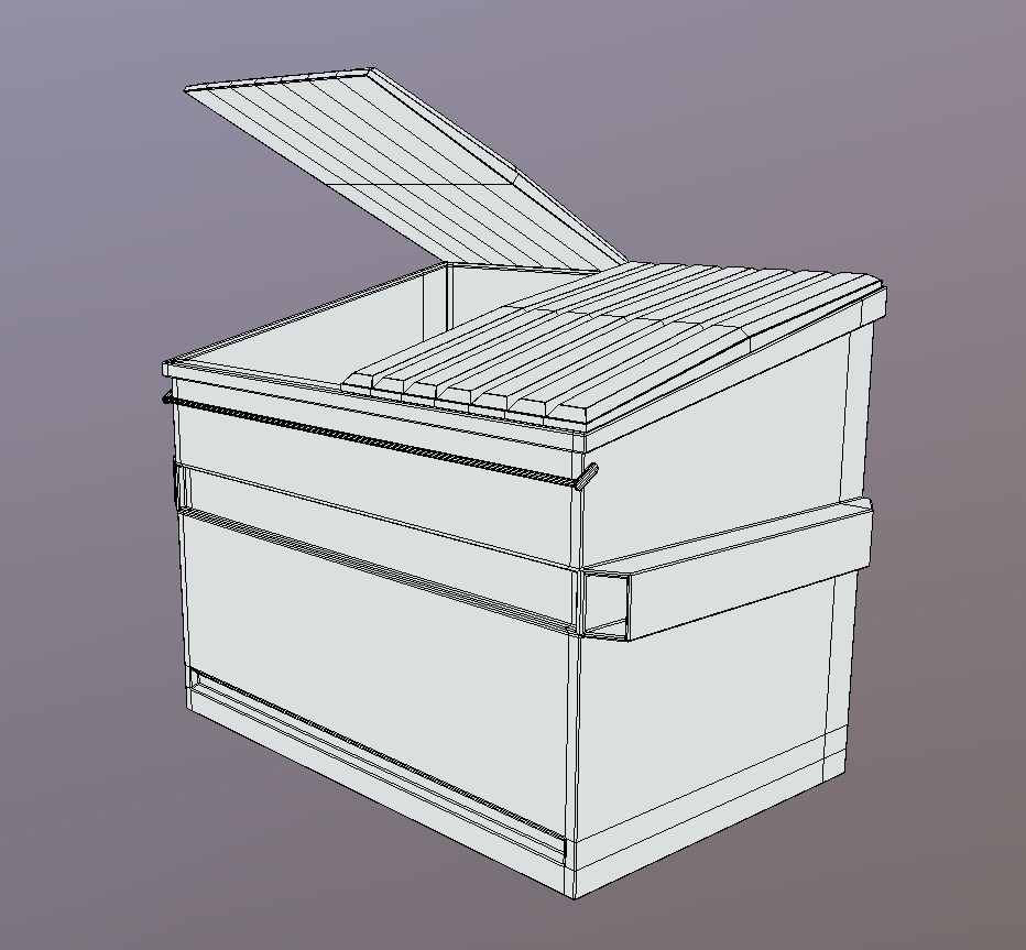 Dumpster trash can Low-poly 3D model_6