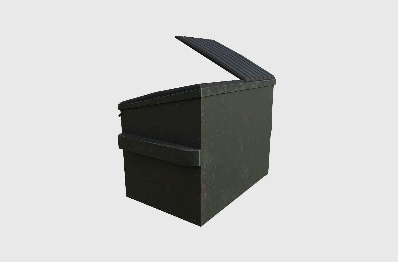 Dumpster trash can Low-poly 3D model_2
