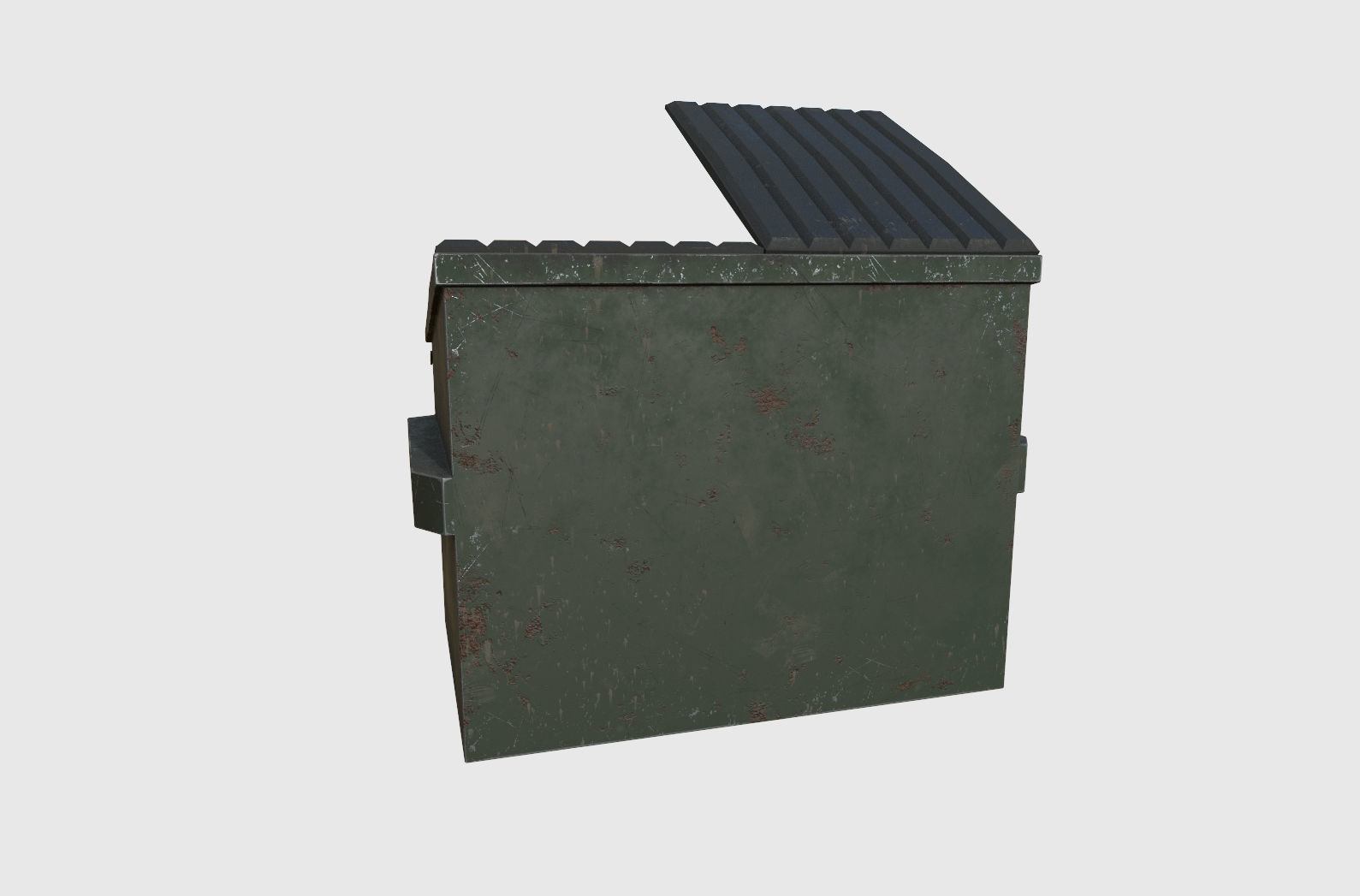 Dumpster trash can Low-poly 3D model_3
