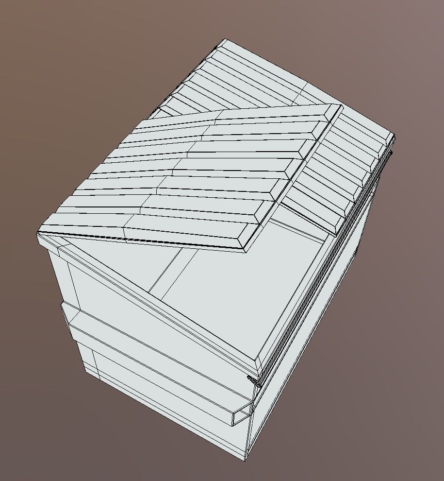 Dumpster trash can Low-poly 3D model_10