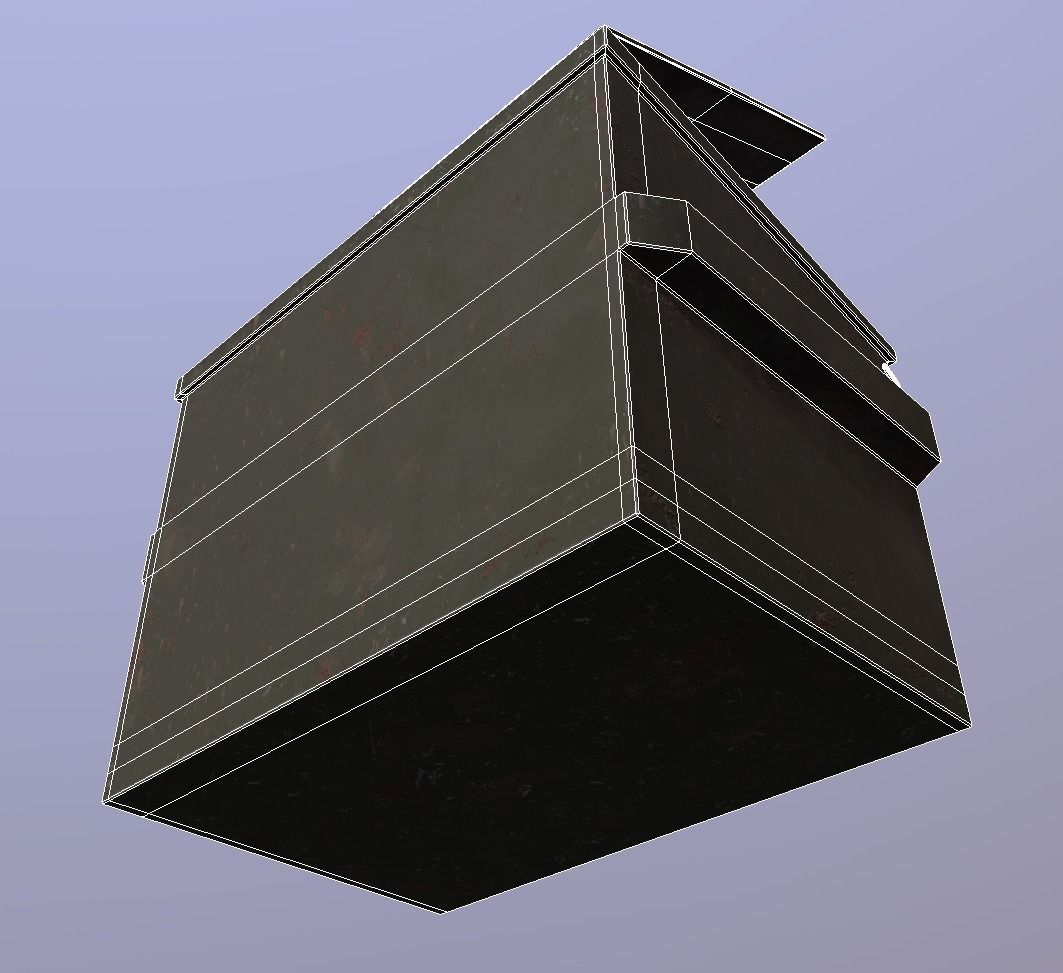 Dumpster trash can Low-poly 3D model_12