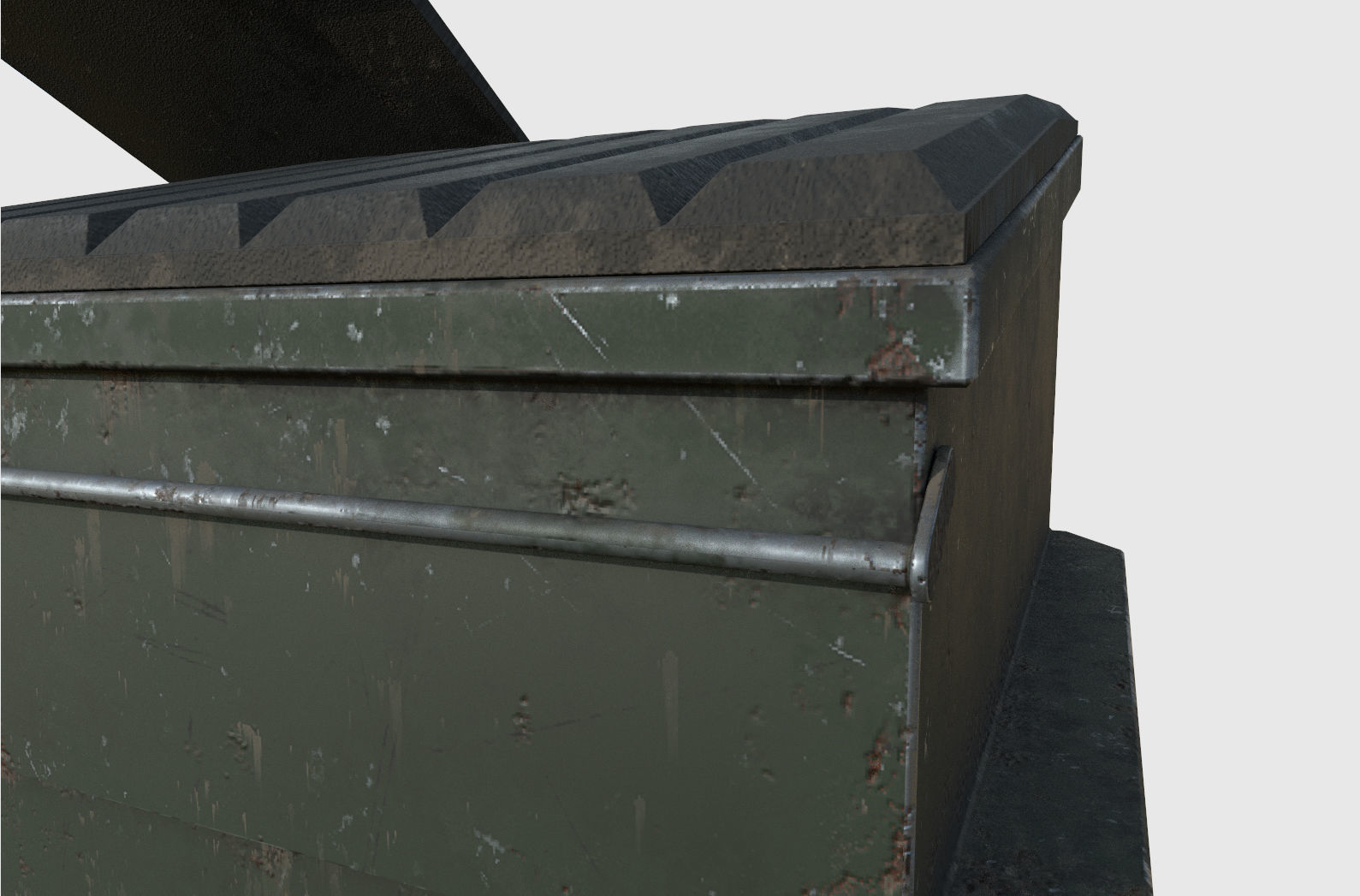 Dumpster trash can Low-poly 3D model_23