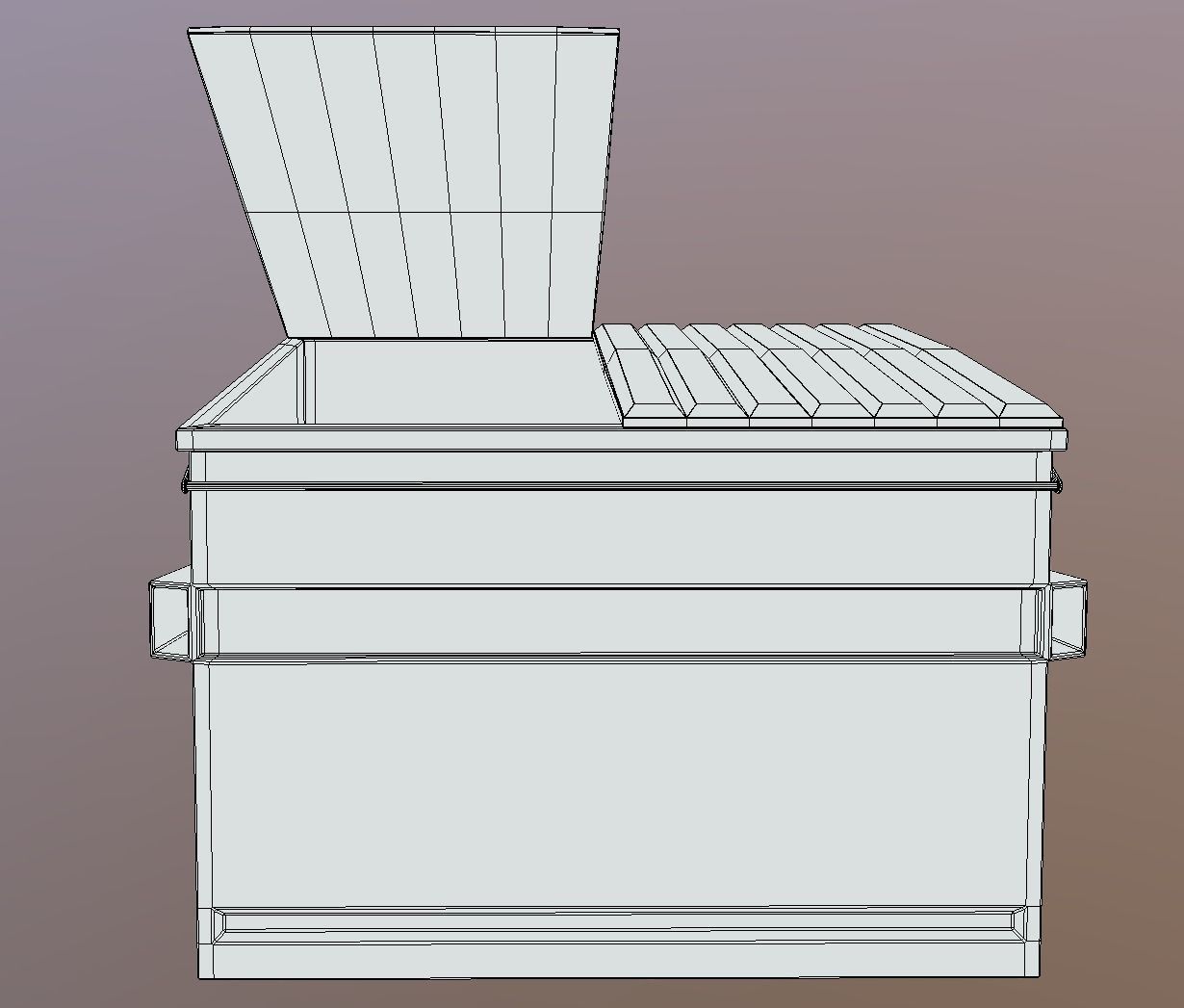 Dumpster trash can Low-poly 3D model_7
