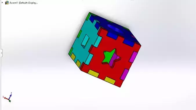 puzzle box with parts 3D print model