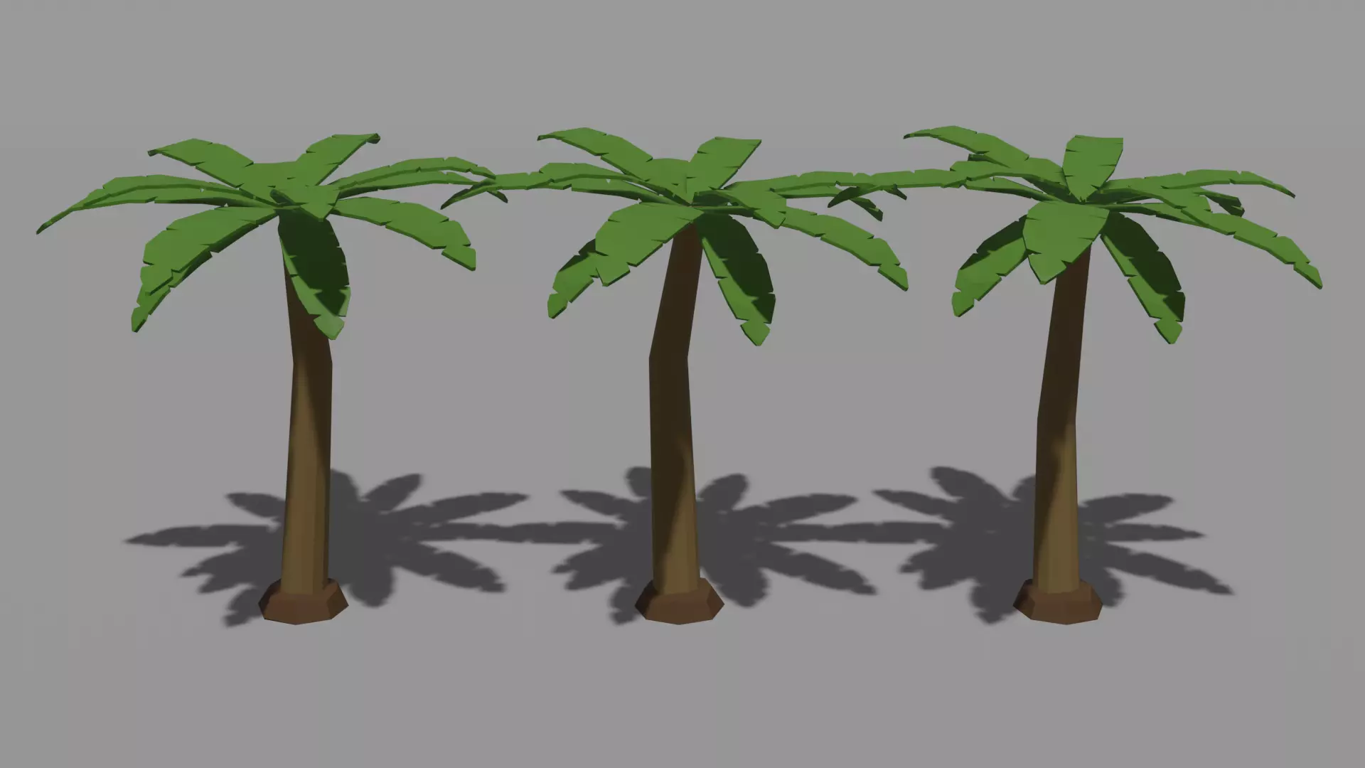 Low Poly Palm Trees Free 3D model_0