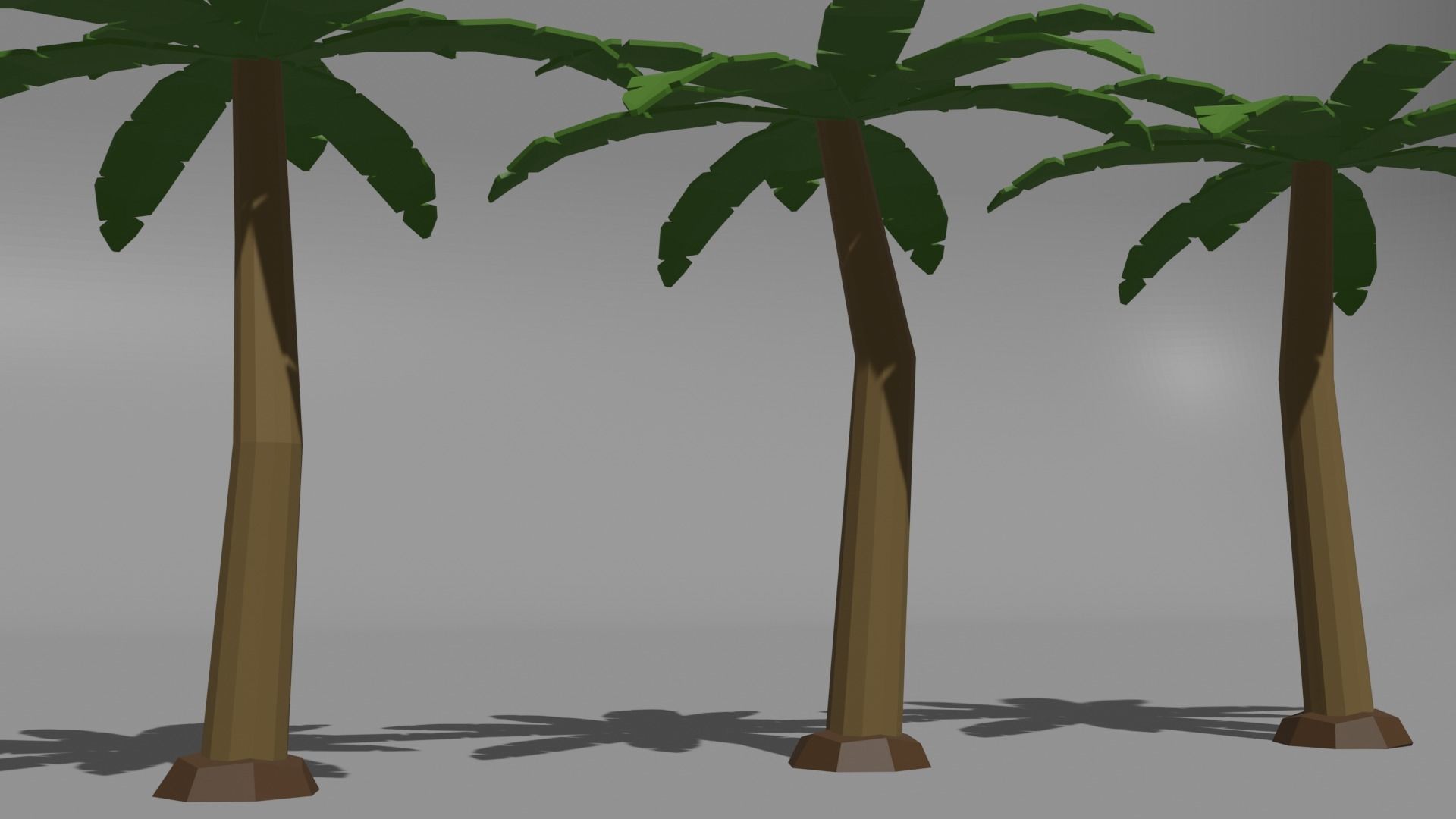 Low Poly Palm Trees Free 3D model_5