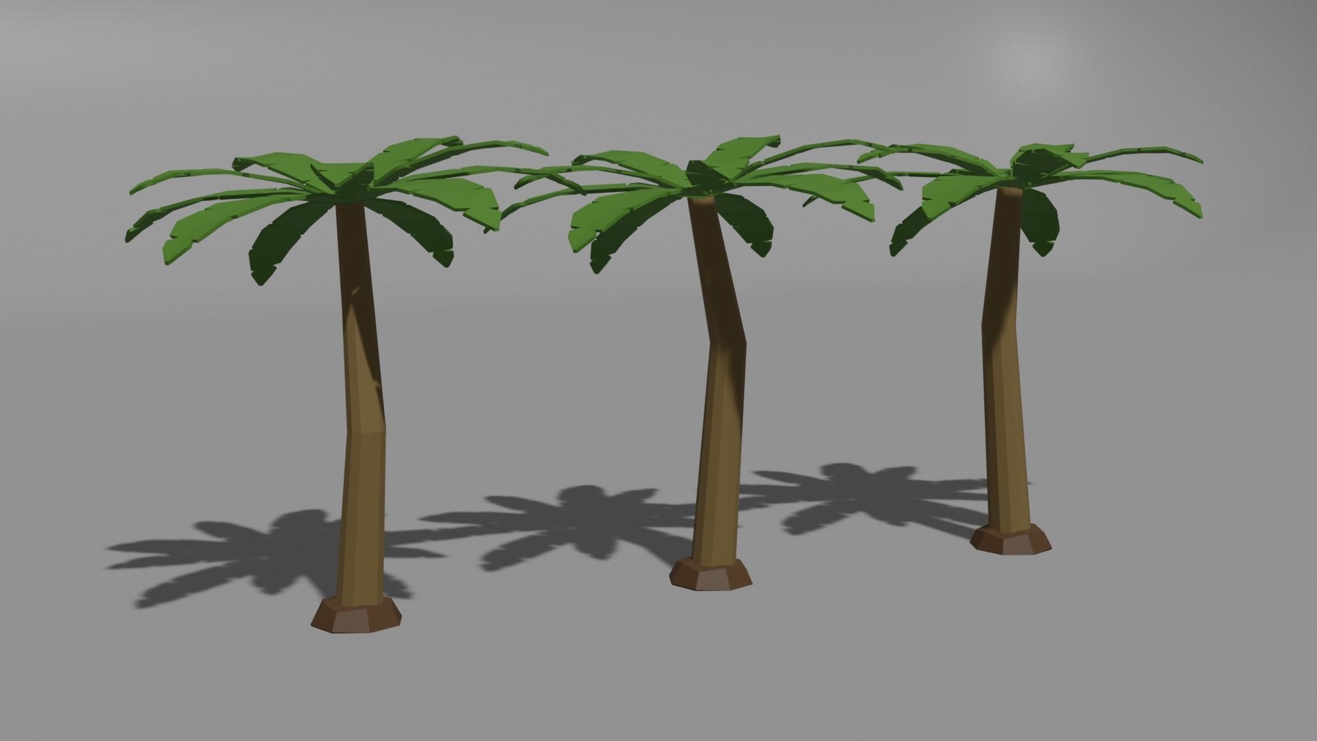 Low Poly Palm Trees Free 3D model_4