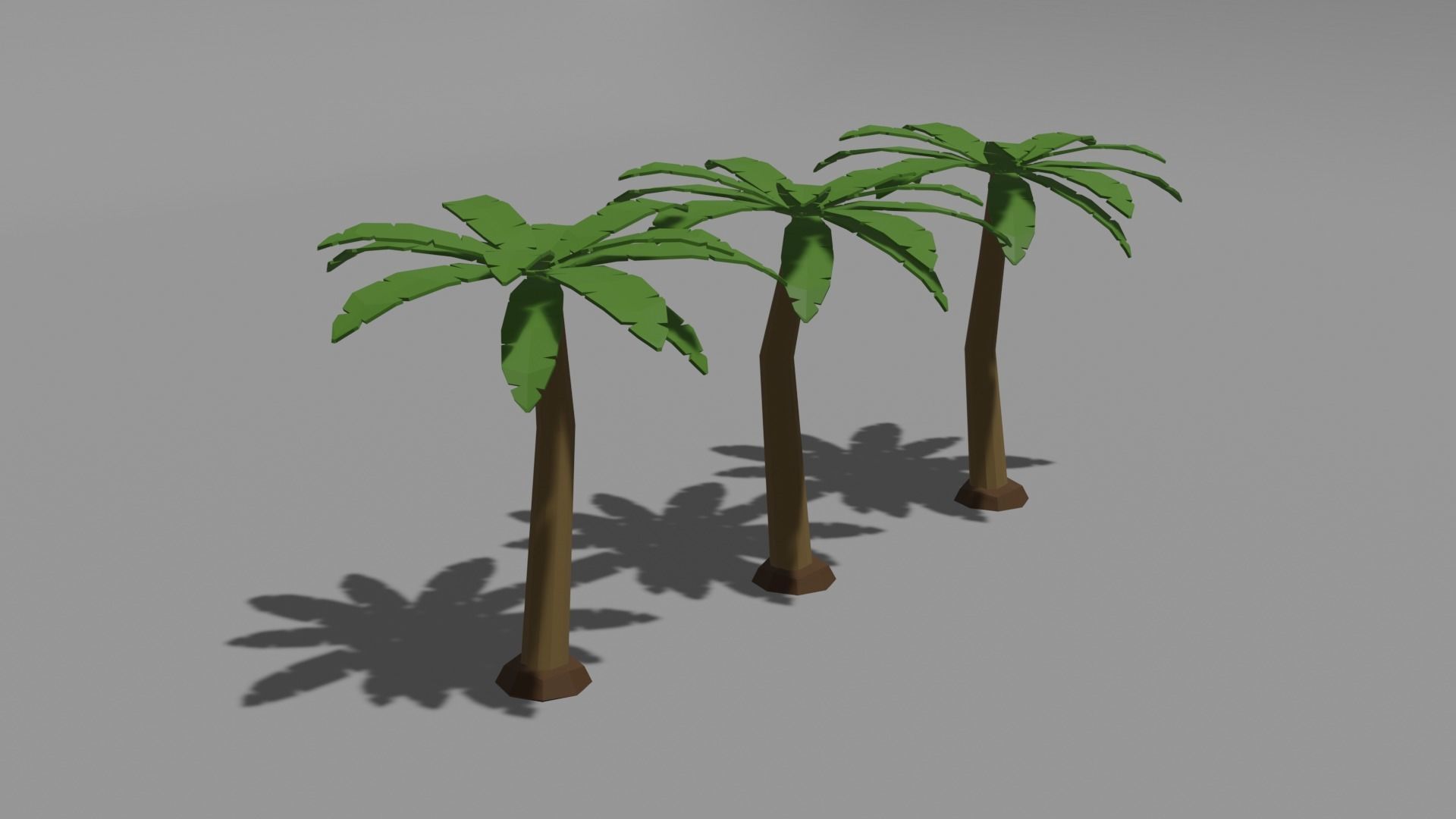 Low Poly Palm Trees Free 3D model_2