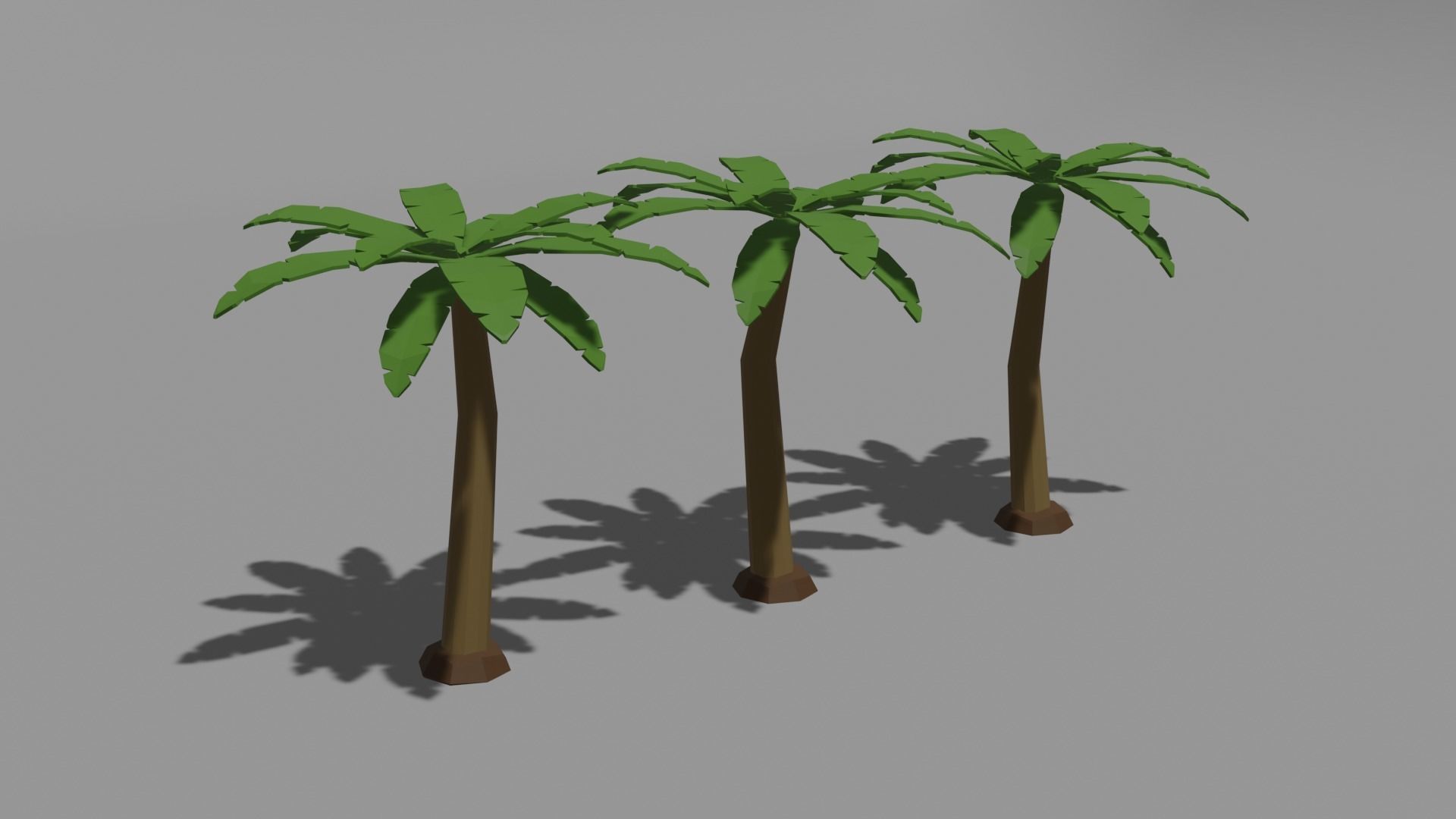 Low Poly Palm Trees Free 3D model_1