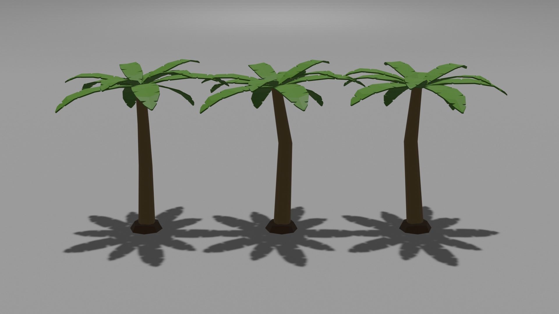 Low Poly Palm Trees Free 3D model_3
