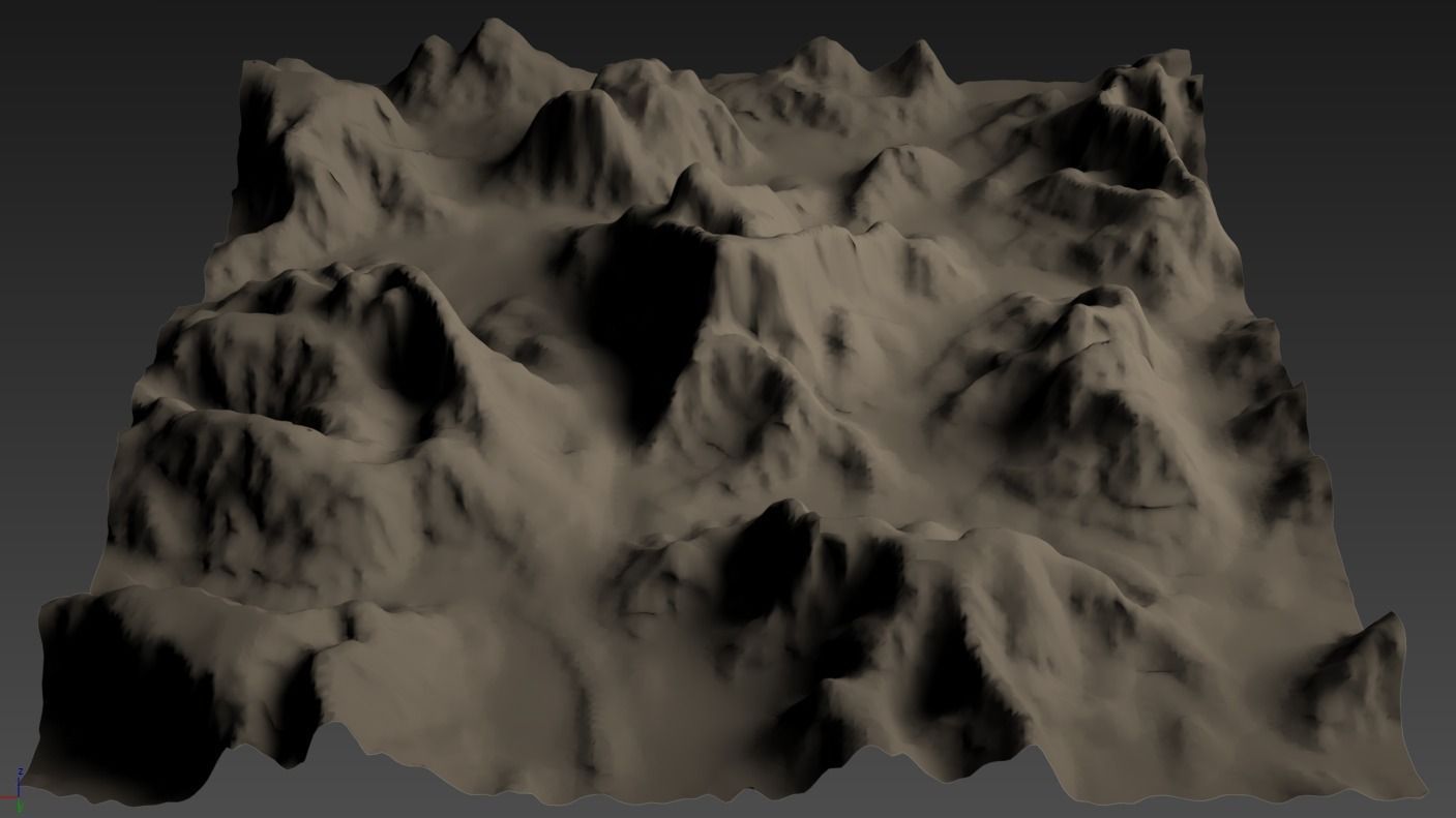 Terrain mountain with rocks Free 3D model