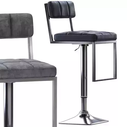 CorLiving Square-Tufted Wide Adjustable Bar Stool