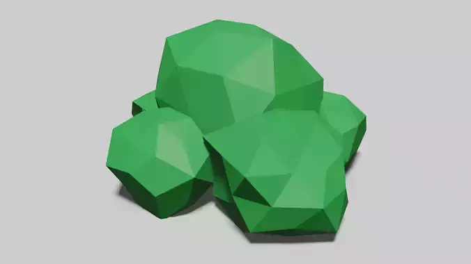 Low Poly Bushes Model polygons Free low-poly 3D model