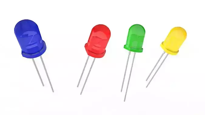 LED 3d different colored leds