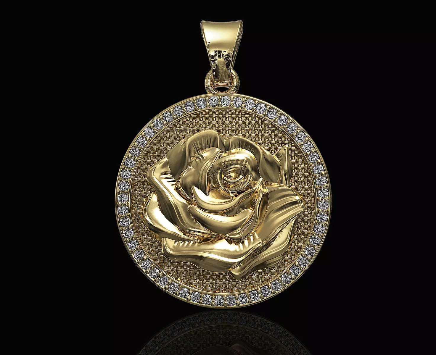 Big Rose Pendant 3D print model_0