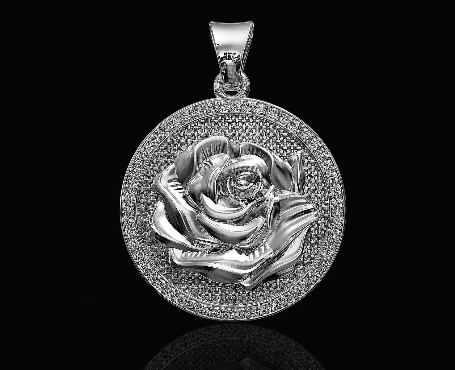 Big Rose Pendant 3D print model_1