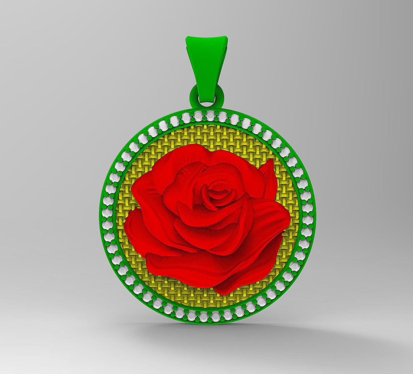 Big Rose Pendant 3D print model_2