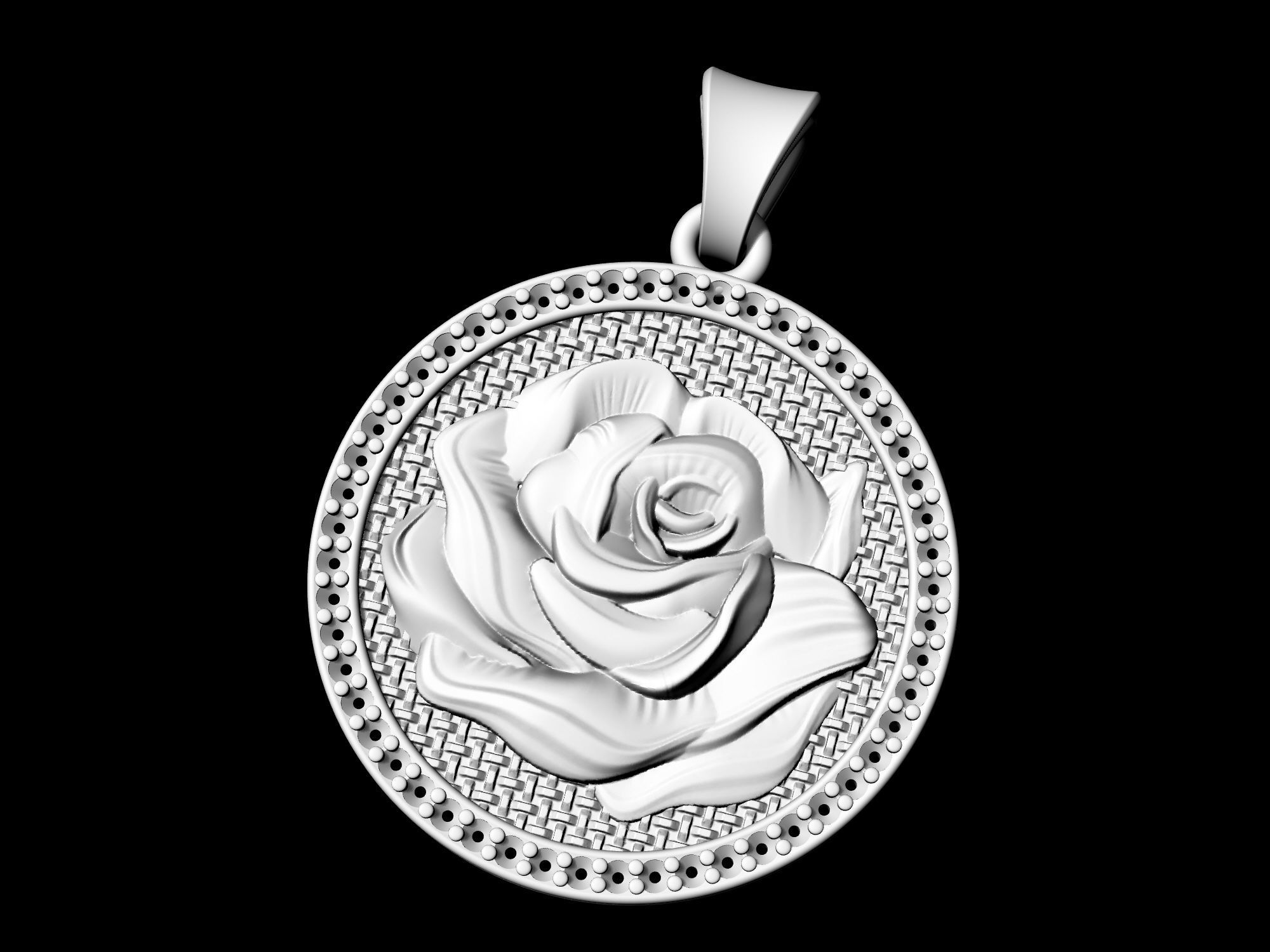 Big Rose Pendant 3D print model_5
