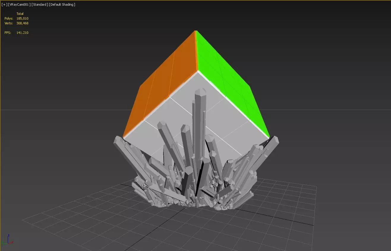 Crystal Rubiks Cube Stand 3D print model_0