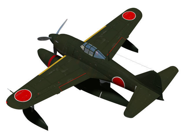 Kawanishi N1K1 kyofu Rex 3D model_3