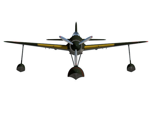 Kawanishi N1K1 kyofu Rex 3D model_7